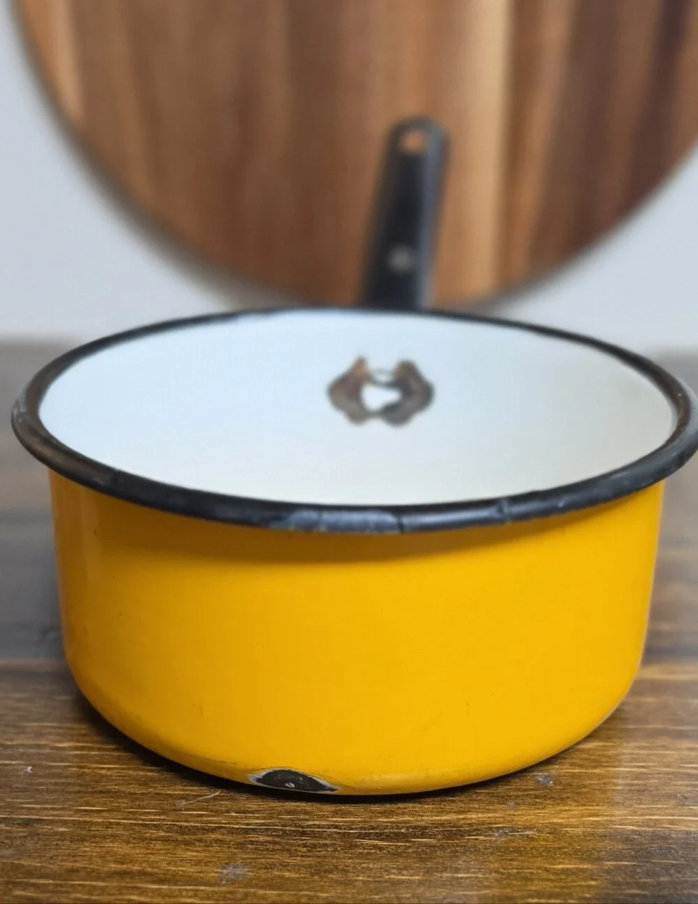 Enamel Saucepan - Green, White & Orange/Yellow Bundle
